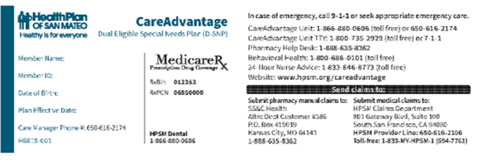 CareAdvantage ID Card